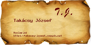 Takácsy József névjegykártya